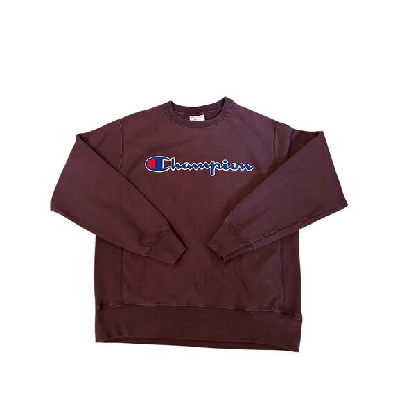 EUC Vintage Champion Maroon Reverse Weave Crewneck Y2K Retro Sweatshirt Size M - Picture 1 of 6